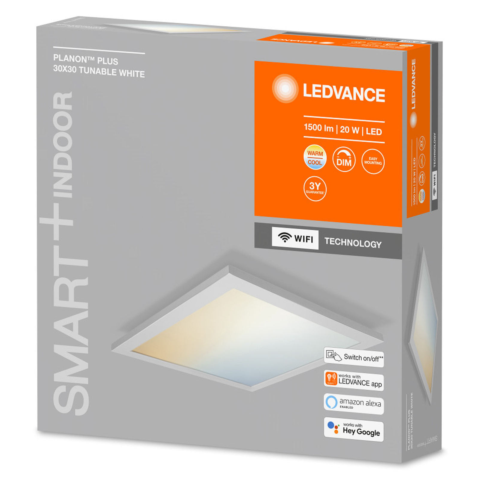 LEDVANCE SMART+ WiFi Planon Plus, CCT, 30 x 30 cm