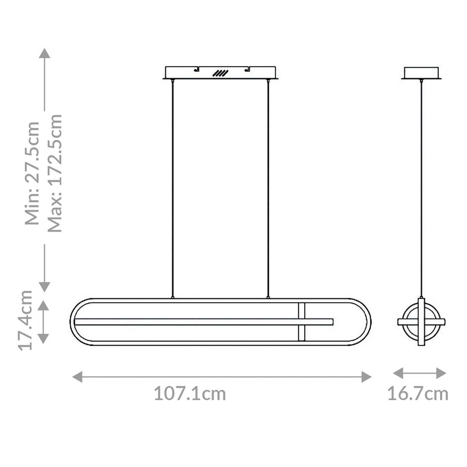 LED-Hängeleuchte DENMARK, schwarz matt, Länge 107 cm, Metall günstig online kaufen