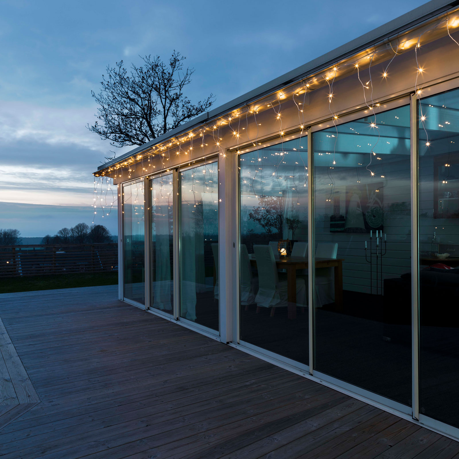 LED-Lichtervorhang Eisregen, app-steuerbar