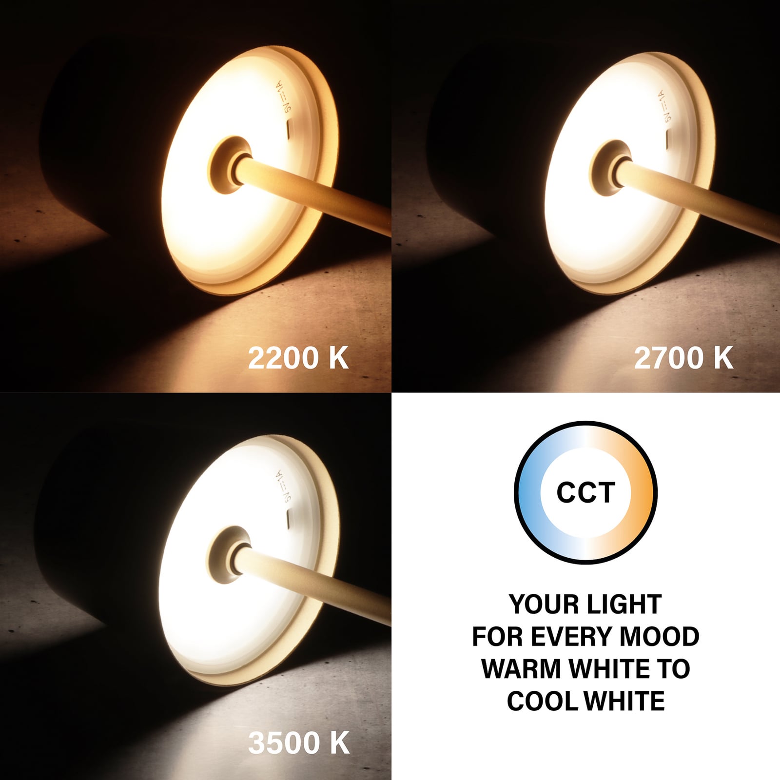 LED tafellamp Roxi, koffiekleurig, metaal, IP54, dimbaar