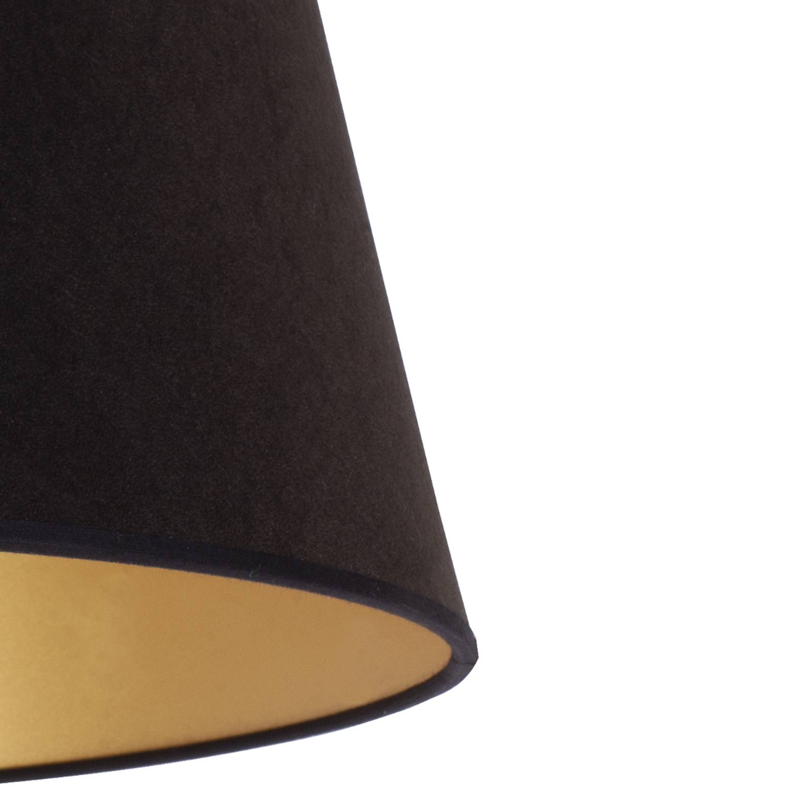 Cone lampeskærm højde 25,5 cm sort/guld