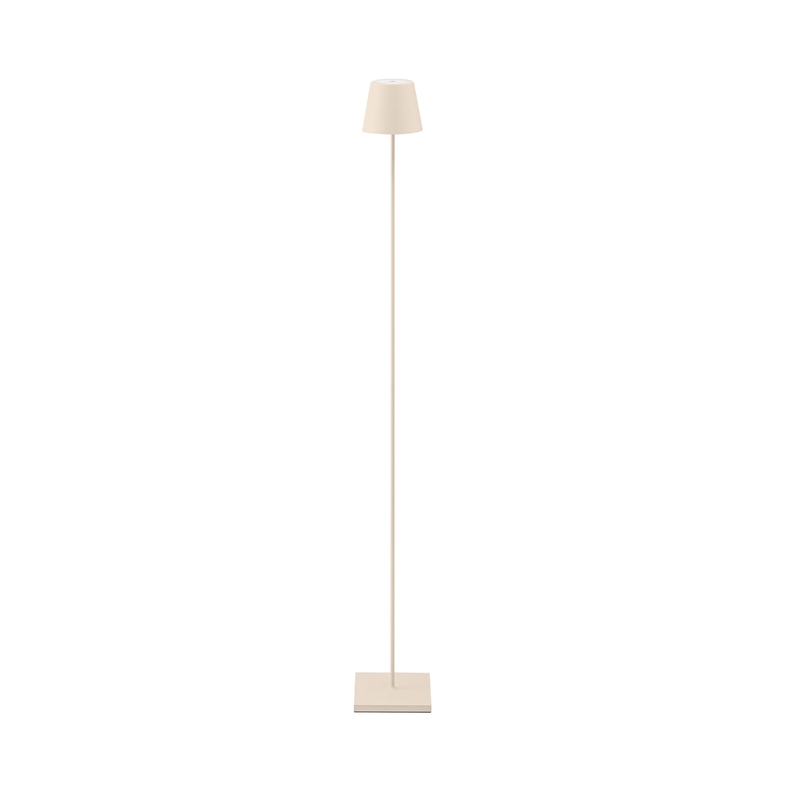 Uppladdningsbar LED-golvlampa Nuindie IP54 120 cm rund USB-C dune beige
