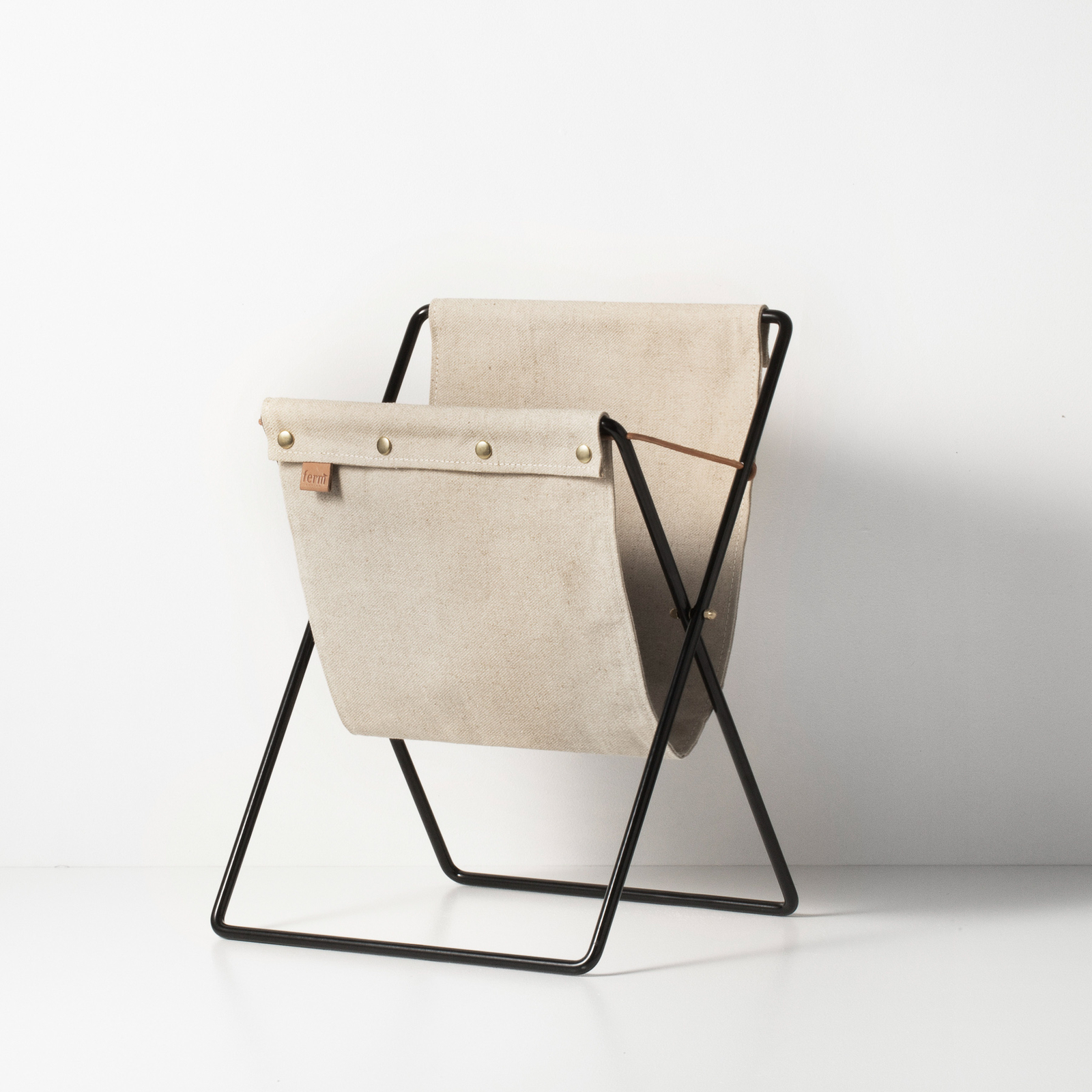 ferm LIVING Magazine rack Herman, cotton, iron