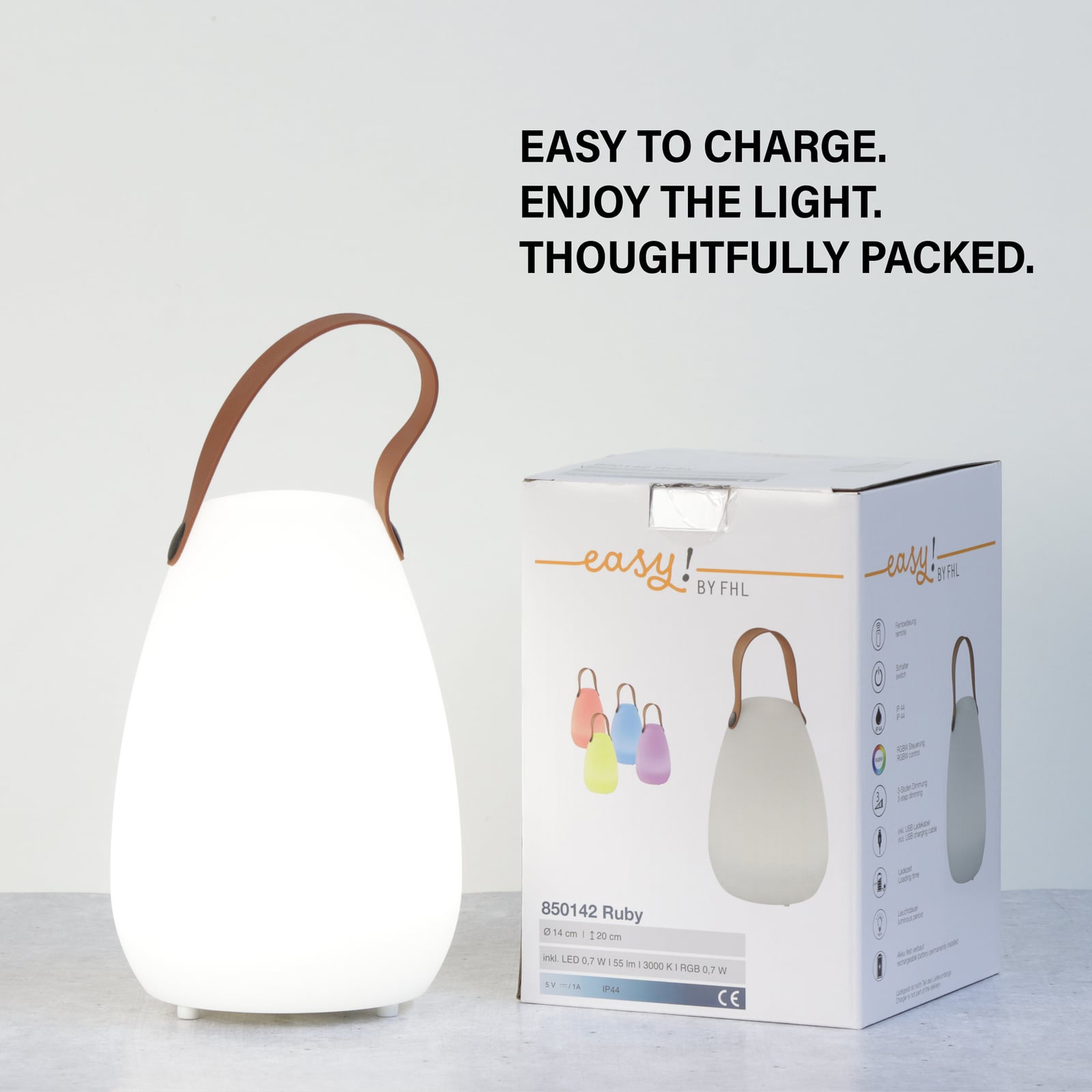 Lampa de masă cu LED și baterie Ruby, Ø 14 cm, albă, IP44, RGB dimabil Lampa de masă cu LED și baterie Ruby, Ø 14 cm, albă, IP44, RGB dimabil