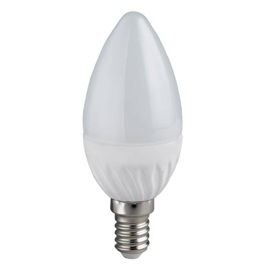 LED žvakių lemputė E14 5W, reguliuojamo ryškumo, šiltai balta