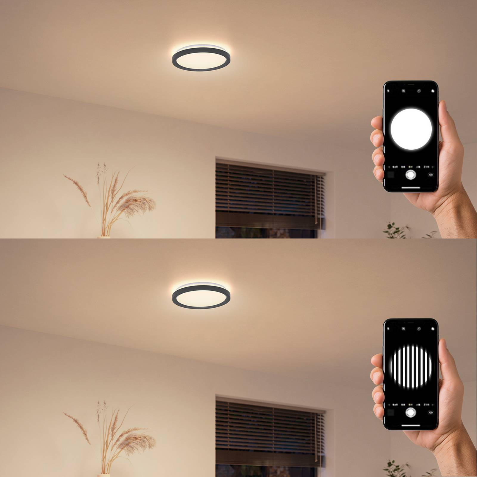 Philips LED-Deckenlampe Aio RD schwarz Ø 30 cm Fernbedienung günstig online kaufen