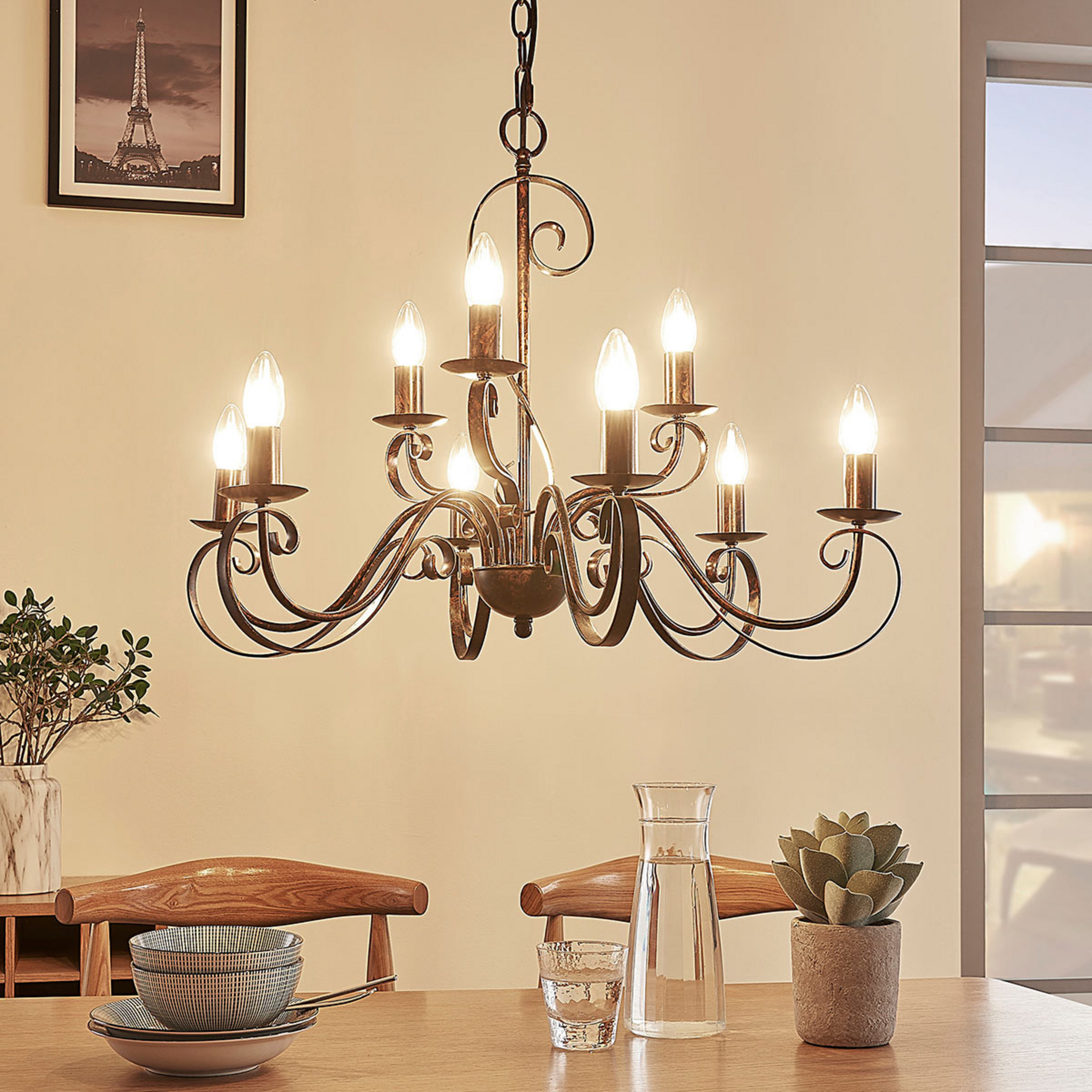 Caleb 9 Lustre Rust - Lindby