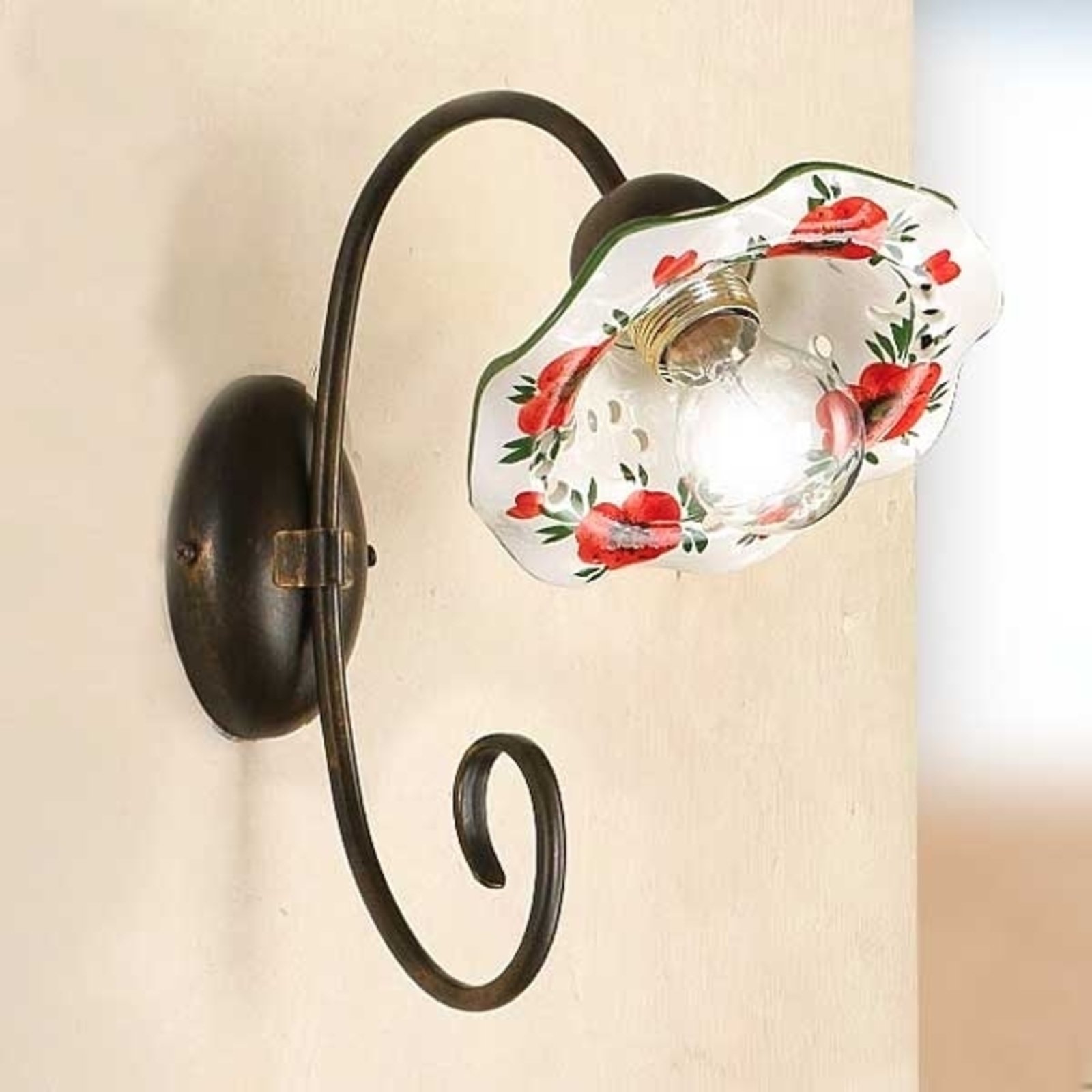 ROSOLACCI wall light with a ceramic lampshade