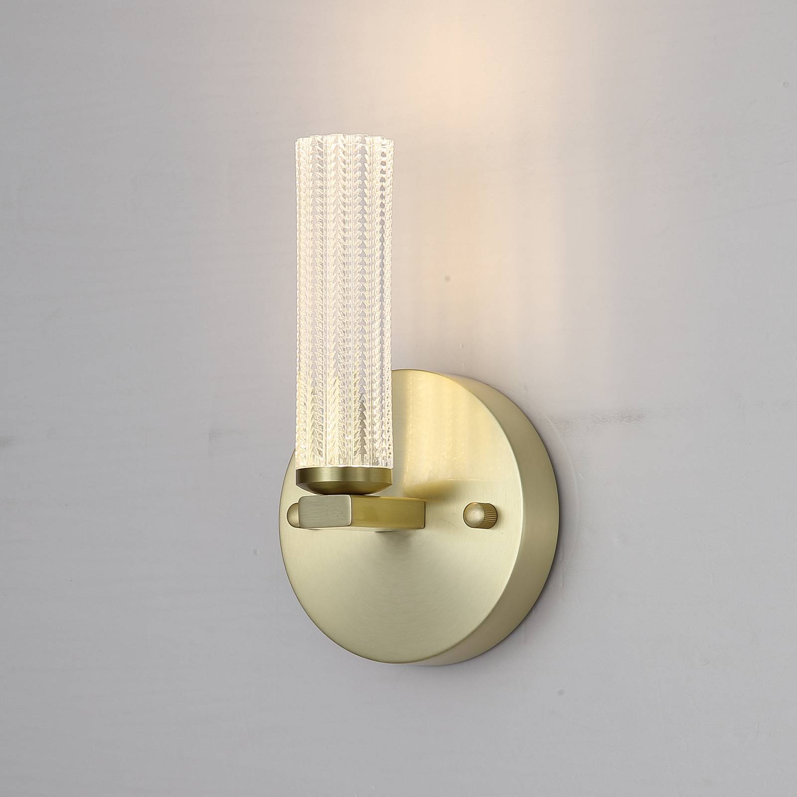 Kinkiet LED do łazienki Aberdeen, wysokość 24 cm, metal w kolorze mosiądzu