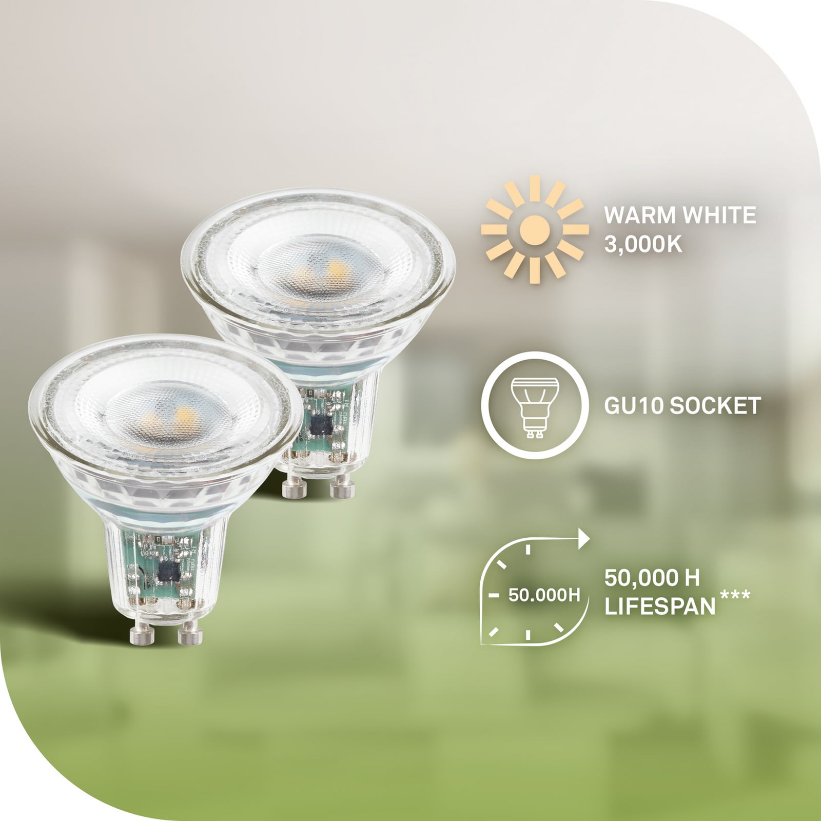 LED žarulja reflektor GU10 2.5W prozirna 3000K EEK A 2kom