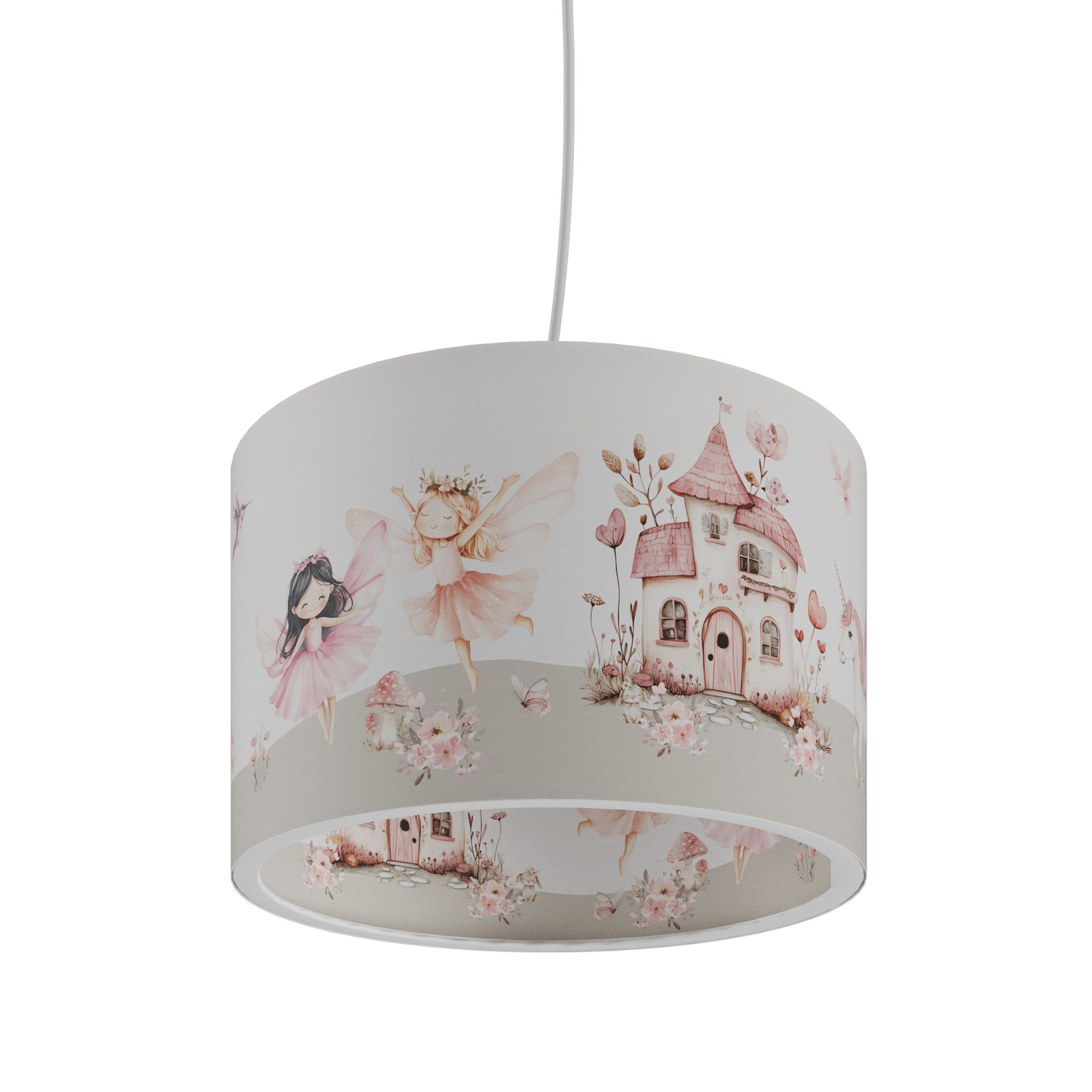 Lampada a sospensione "Feenwelt" bianca/rosa, Ø 38 cm, in plastica Lampada a sospensione "Feenwelt" bianca/rosa, Ø 38 cm, in plastica
