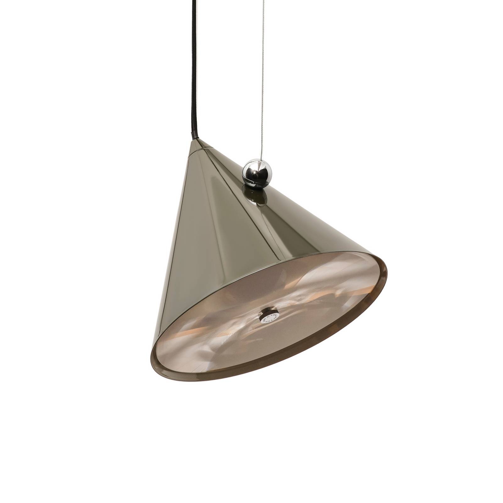 Tom Dixon LED-Hängelampe Pose, grün, Ø 25 cm, Stahl dim