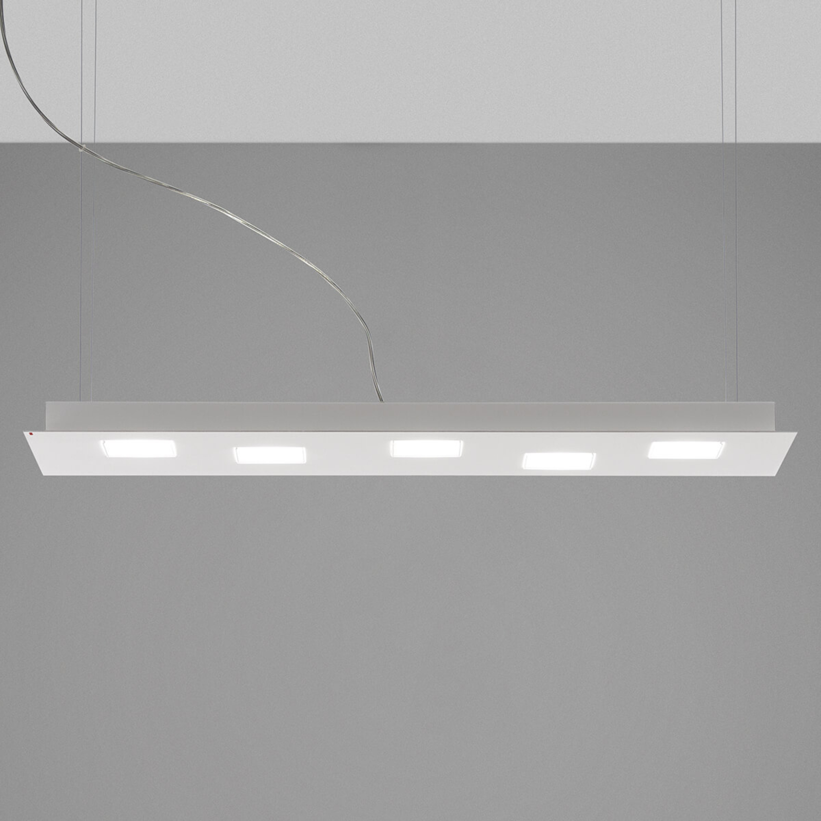 Fabbian Quarter - weiße LED-Hängeleuchte 5flg.