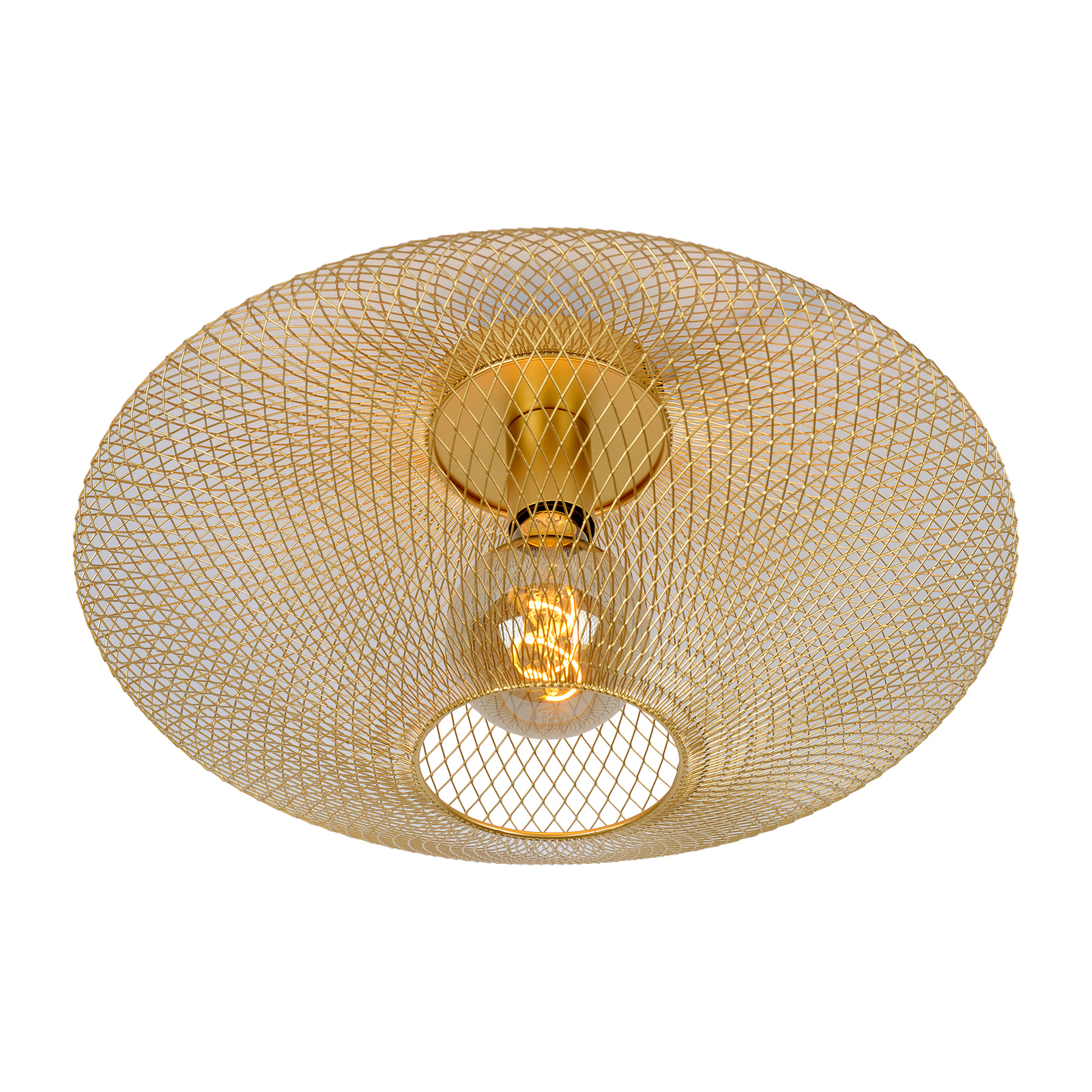 Deckenleuchte Mesh, trapezförmig, gold 