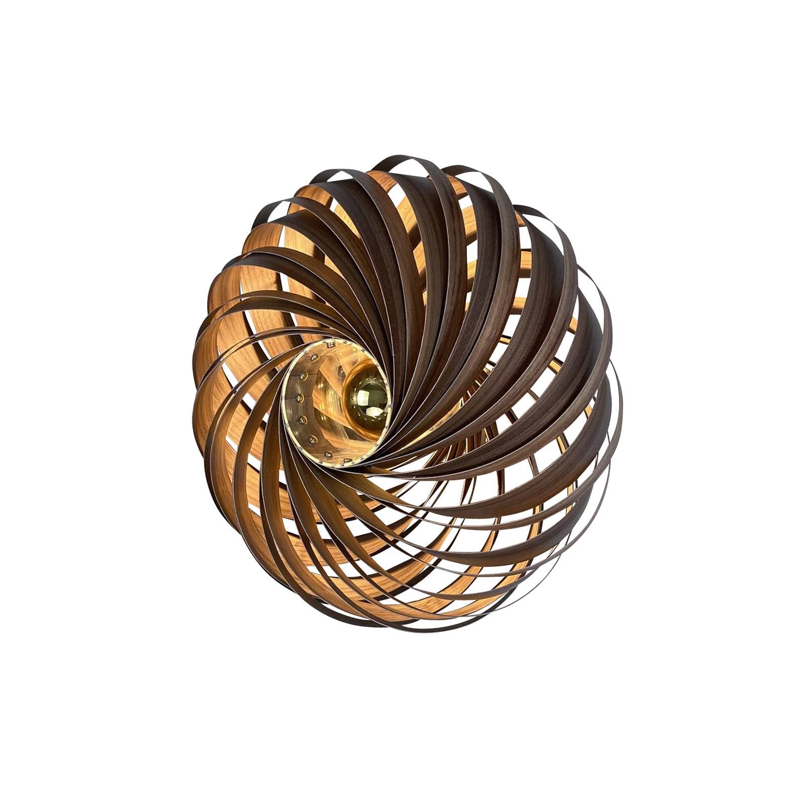 Gofurnit Veneria aplique, nogal, Ø 50 cm, para salón / comedor, chapa de madera nogal, plexiglás, E27, 20 W
