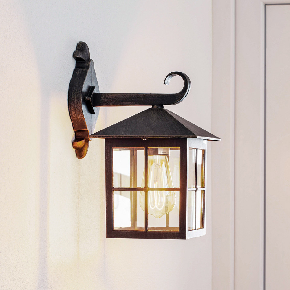 Lindby Ida utomhusvägglampa, brun / rost från Lindby