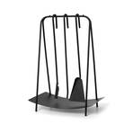 ferm LIVING fireplace tool set Port, black, steel, 4 pieces