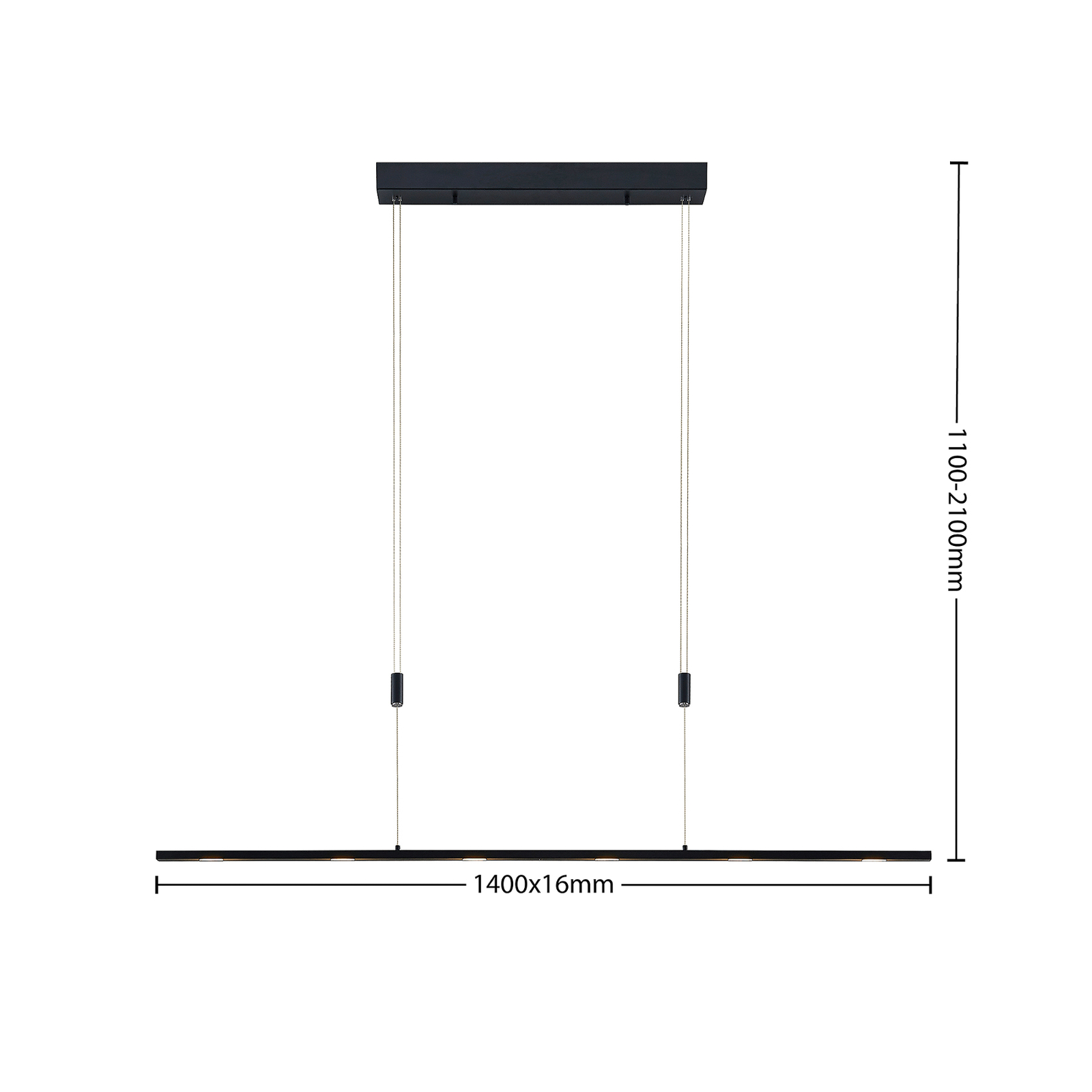 Lucande Stakato żyrandol LED 6-pkt. długość 140 cm