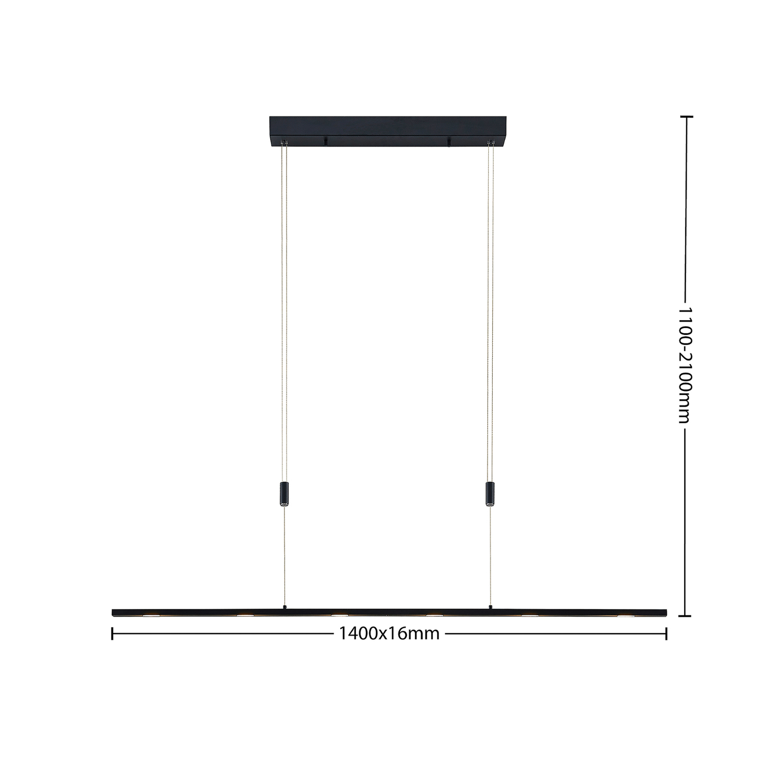 Lucande Stakato colgante LED 6 luces 140 cm largo