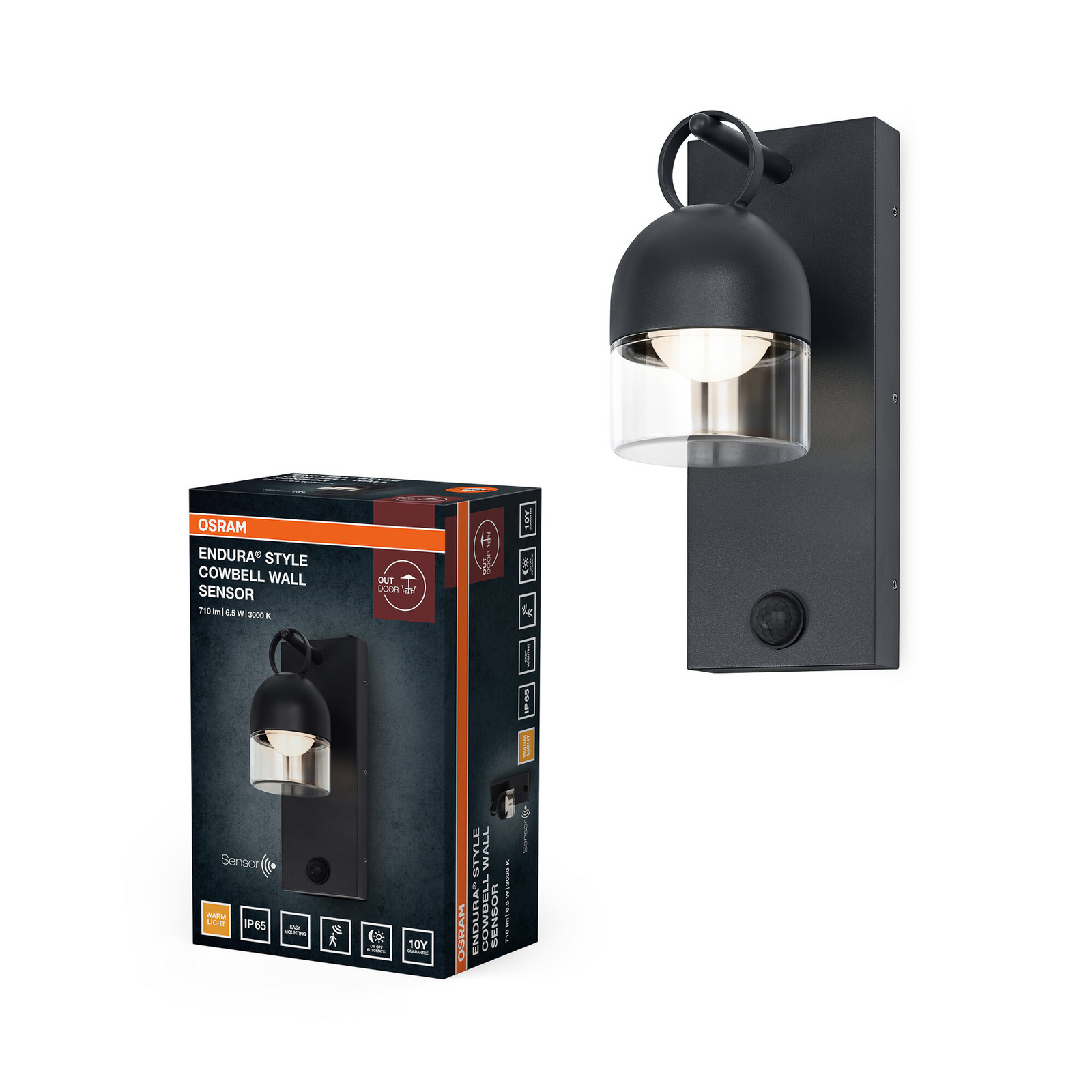 Aplique de pared LED OSRAM ENDURA CLASSIC COWBELL, gris, IP65 Aplique de pared LED OSRAM ENDURA CLASSIC COWBELL, gris, IP65