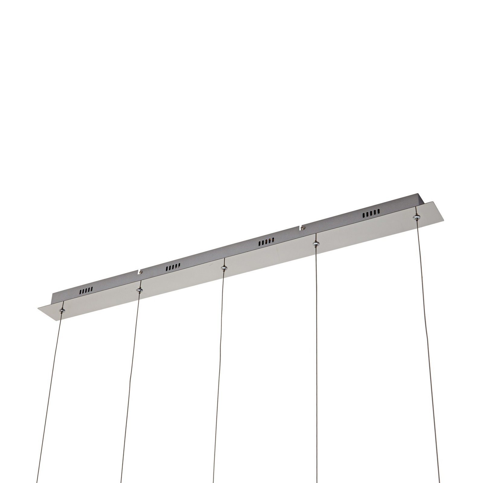 Lucande LED hanglamp Hayley, 96 cm, 5-lamps, chroom, glas