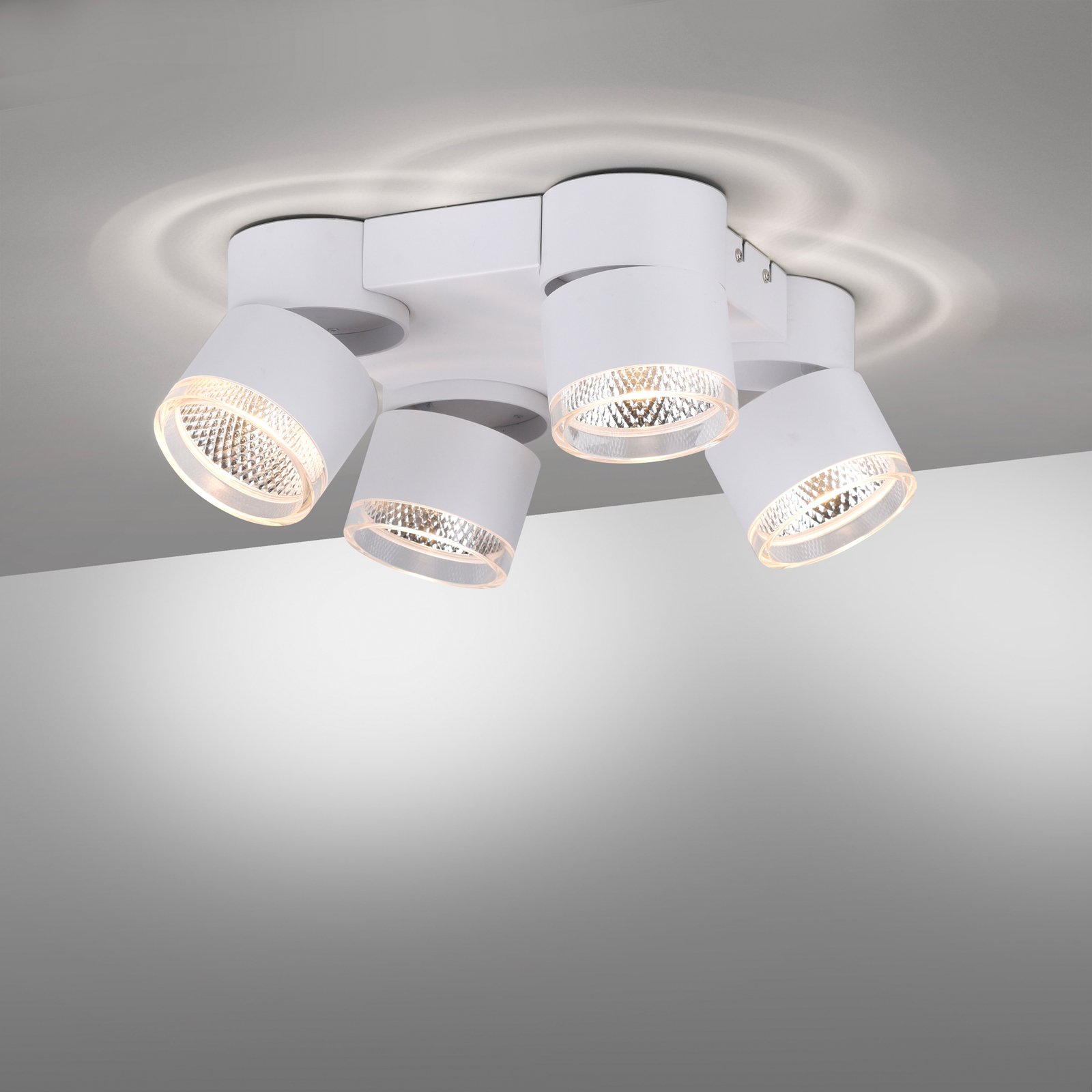 PURE Nola LED lubinis šviestuvas, keturių lempučių, baltos spalvos