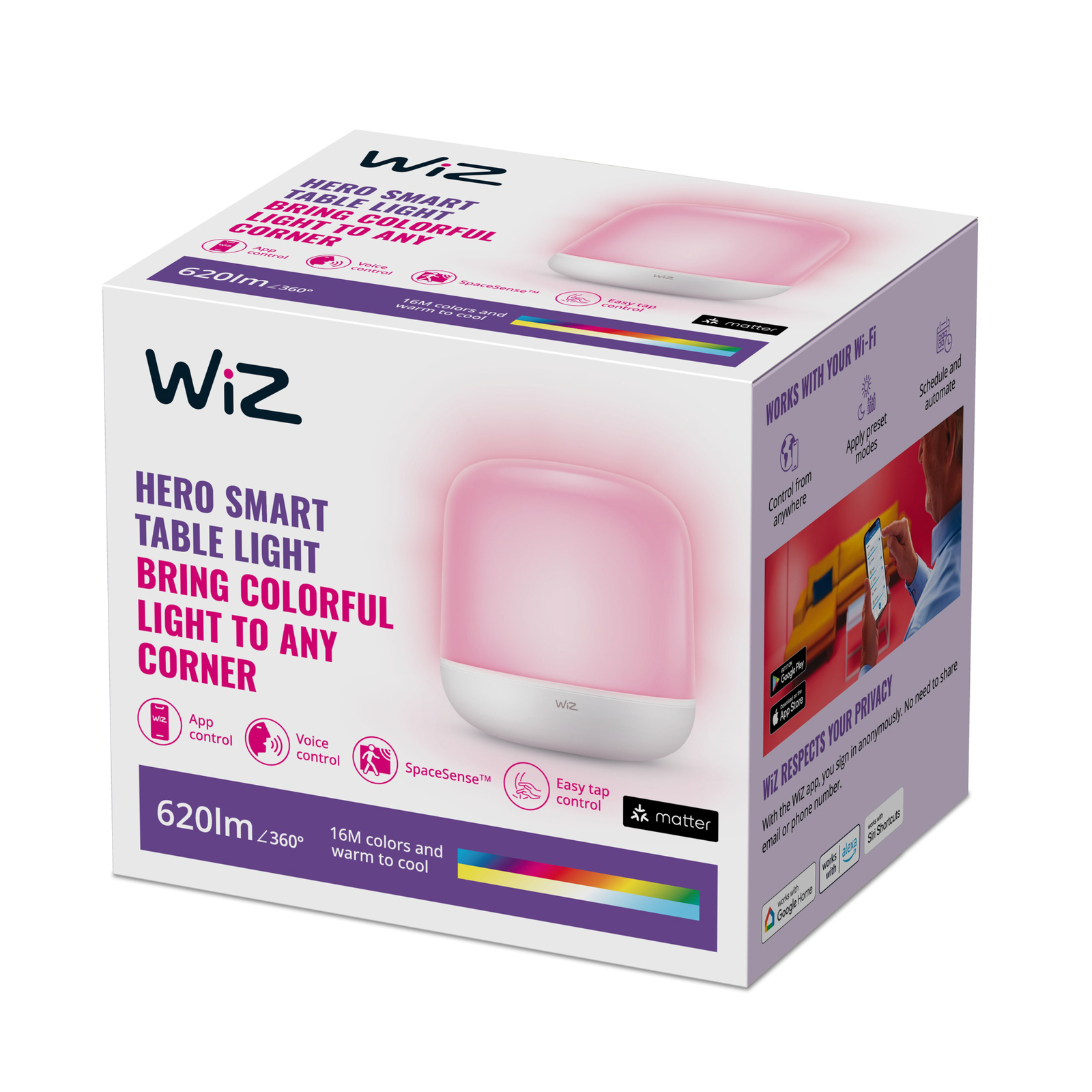 Hero Portable Tischleuchte RGB White - WiZ