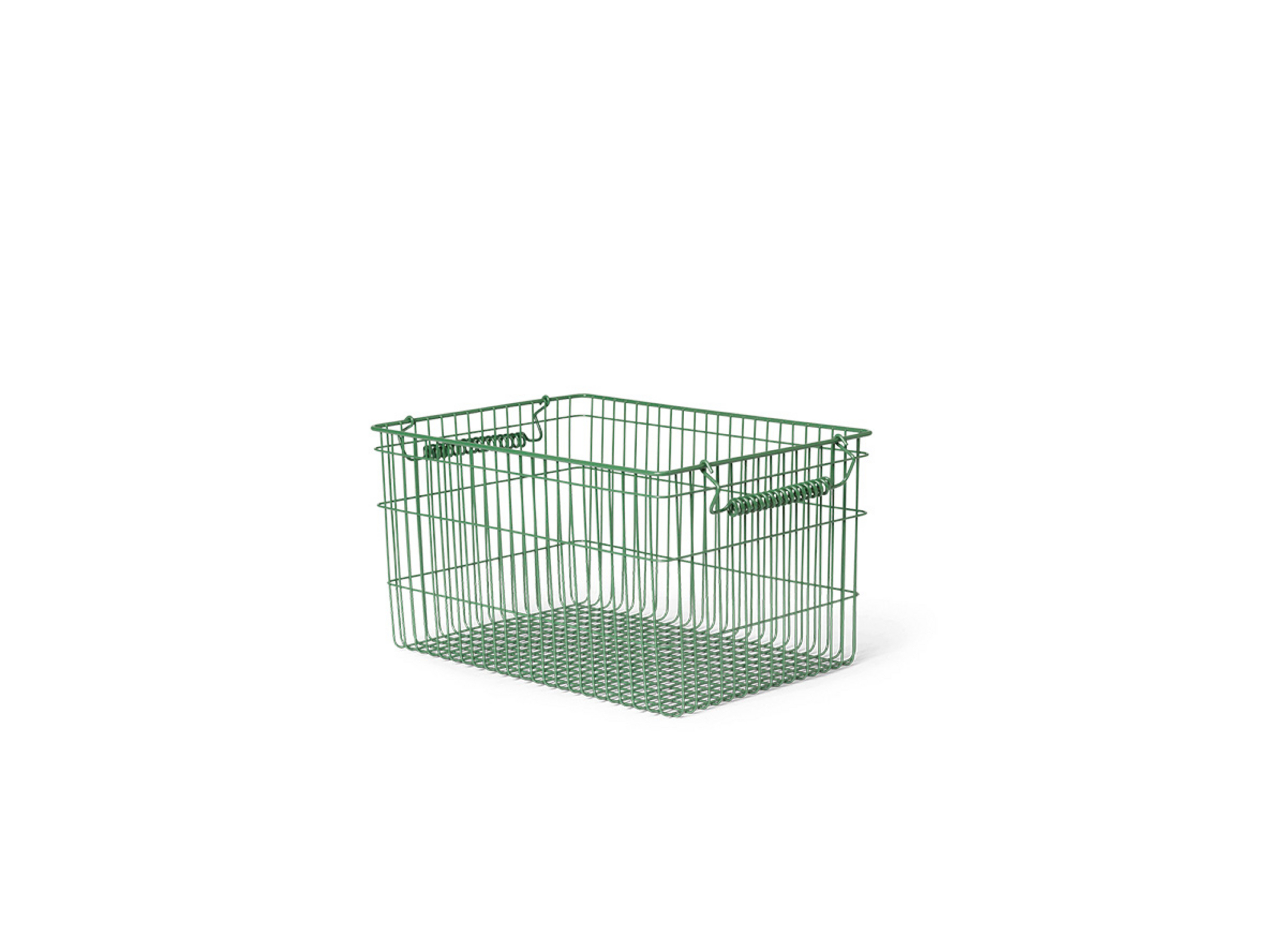 Cala Stackable Basket Set of 2, Metal, Green - ferm LIVING