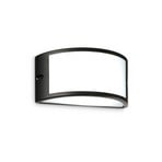 Ideal Lux Rex 1 outdoor wall light, black, aluminium, IP44, E27