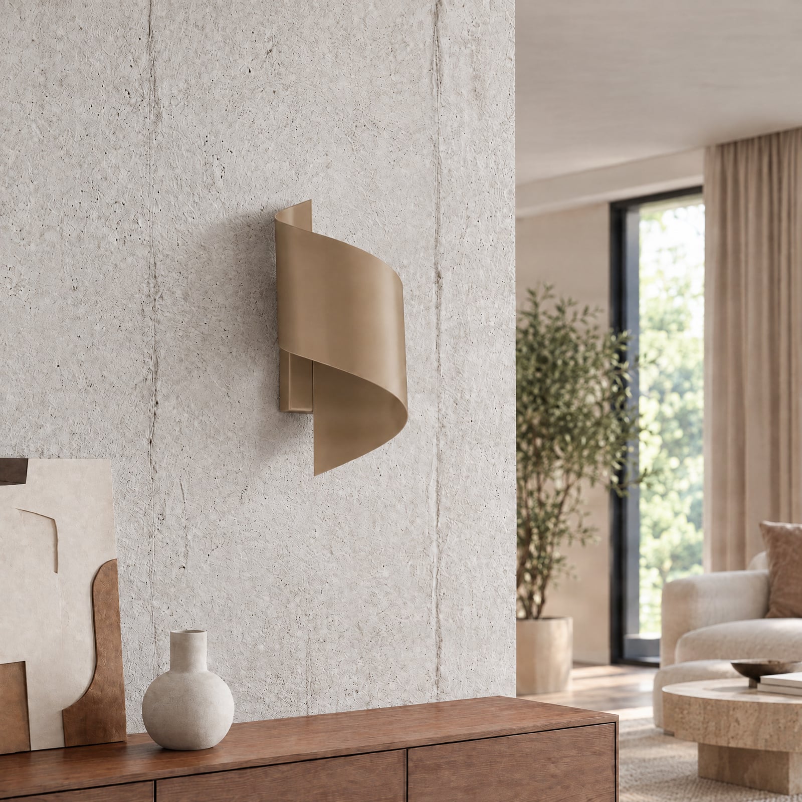 SPINER-seinävalaisin, beige, korkeus 30 cm, metalli, G9