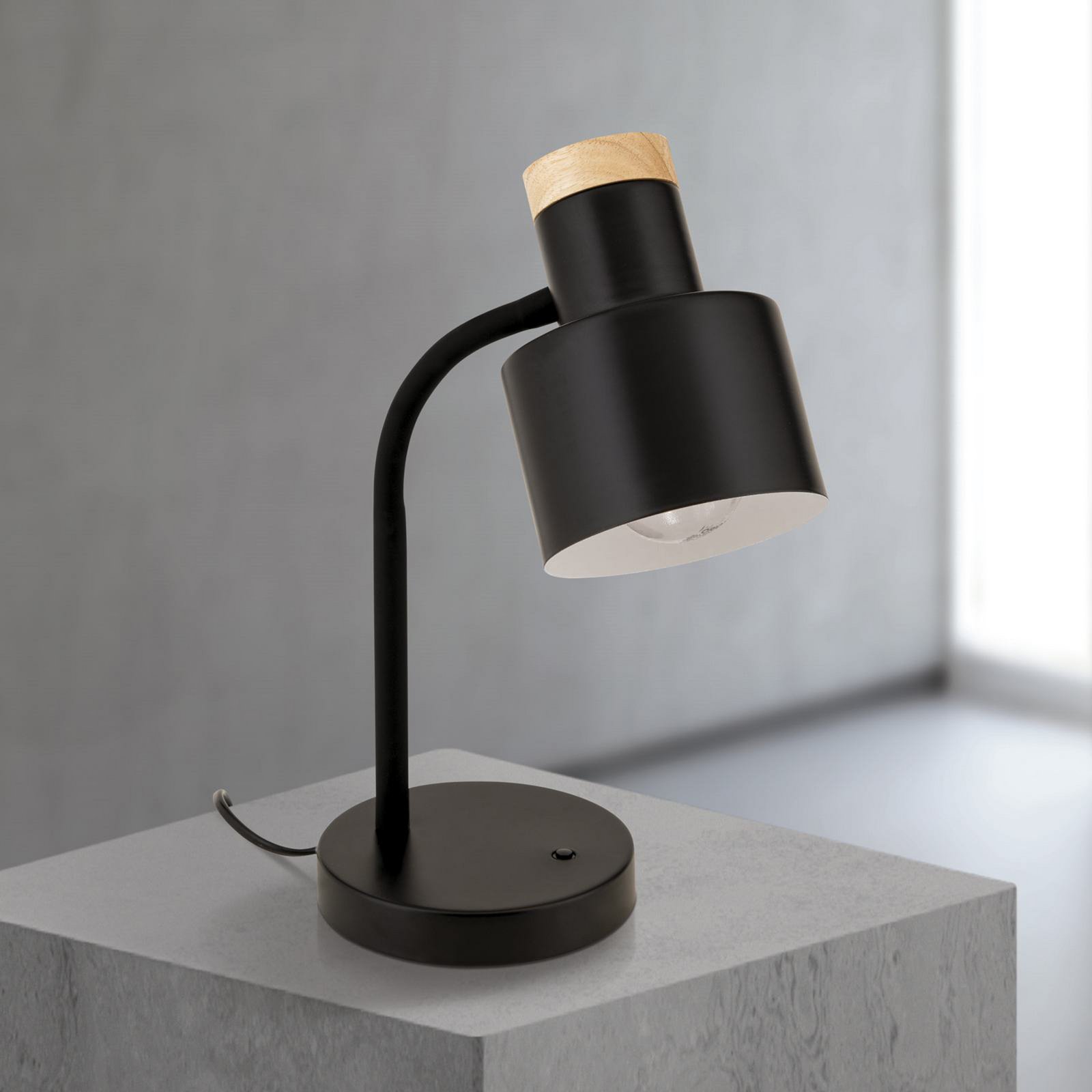 Gili table lamp, matt black, steel, height 35 cm, E27