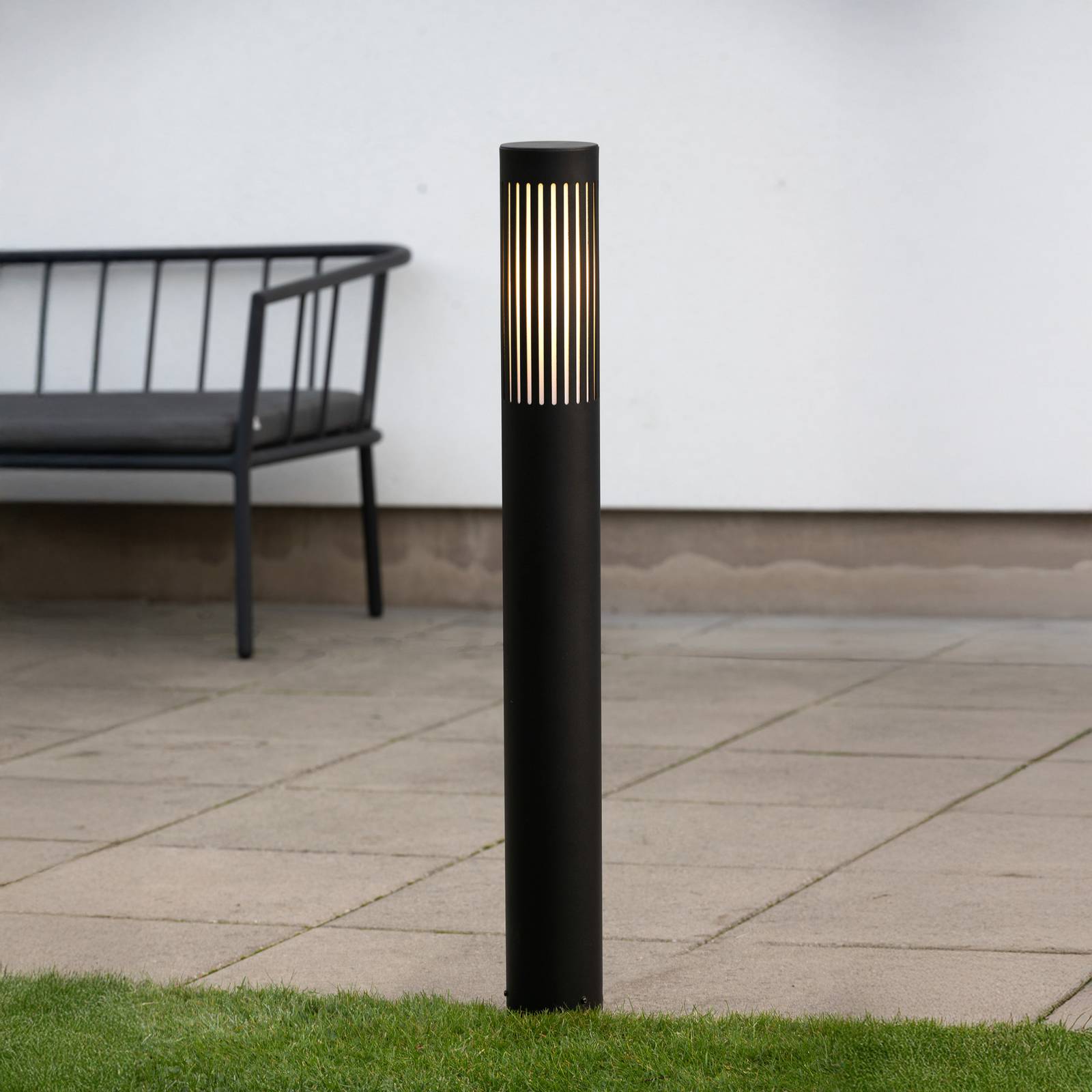 Słupek oświetleniowy Pistoia, czarna, wysokość 95 cm, metal, IP54