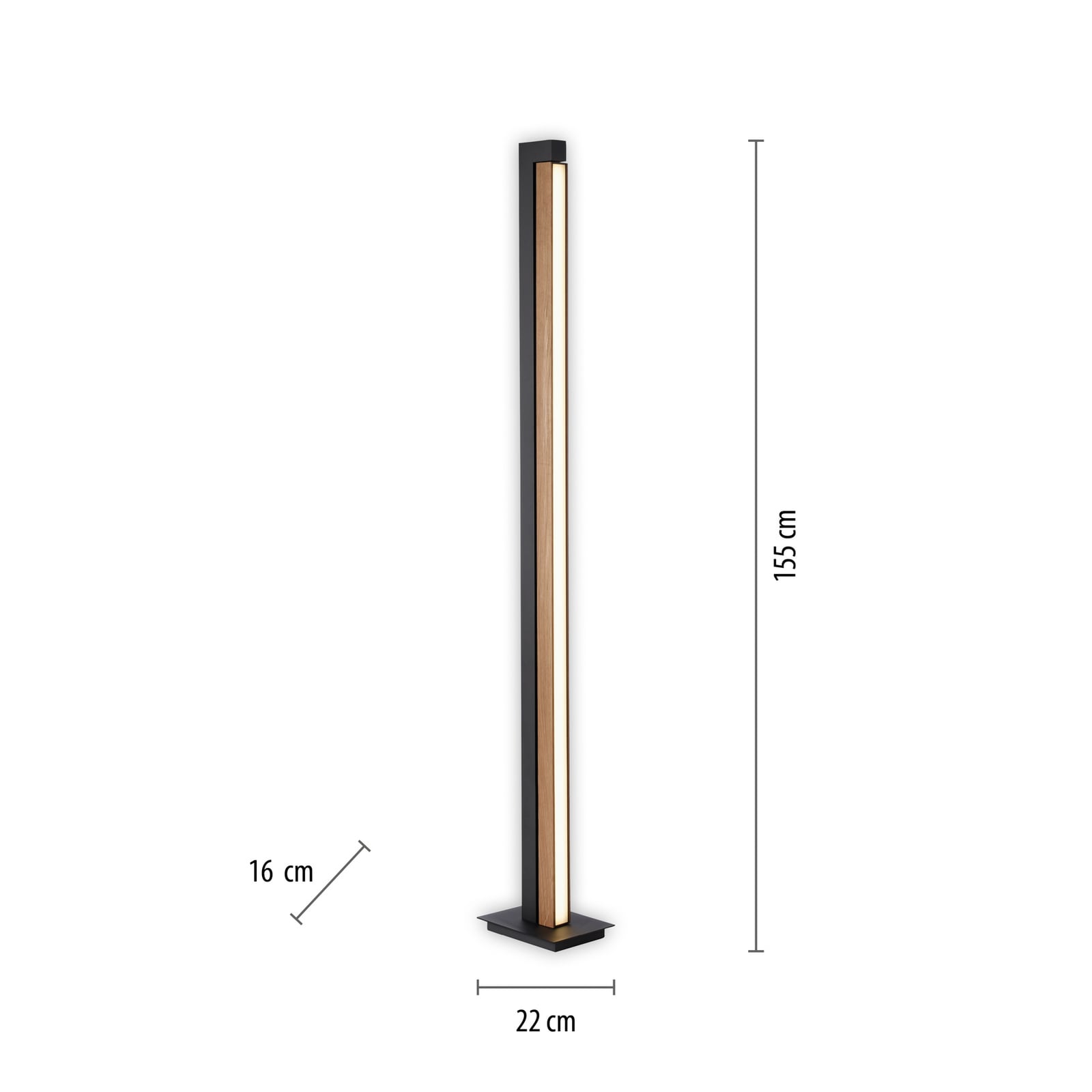 Lampe sur pied LED Lines Floor, chêne/graphite, CCT, 140 cm - PURE Lampe sur pied LED Lines Floor, chêne/graphite, CCT, 140 cm - PURE