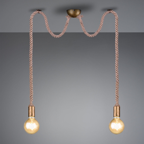 Pendellampa Rope med dekorativt rep 2 lampor