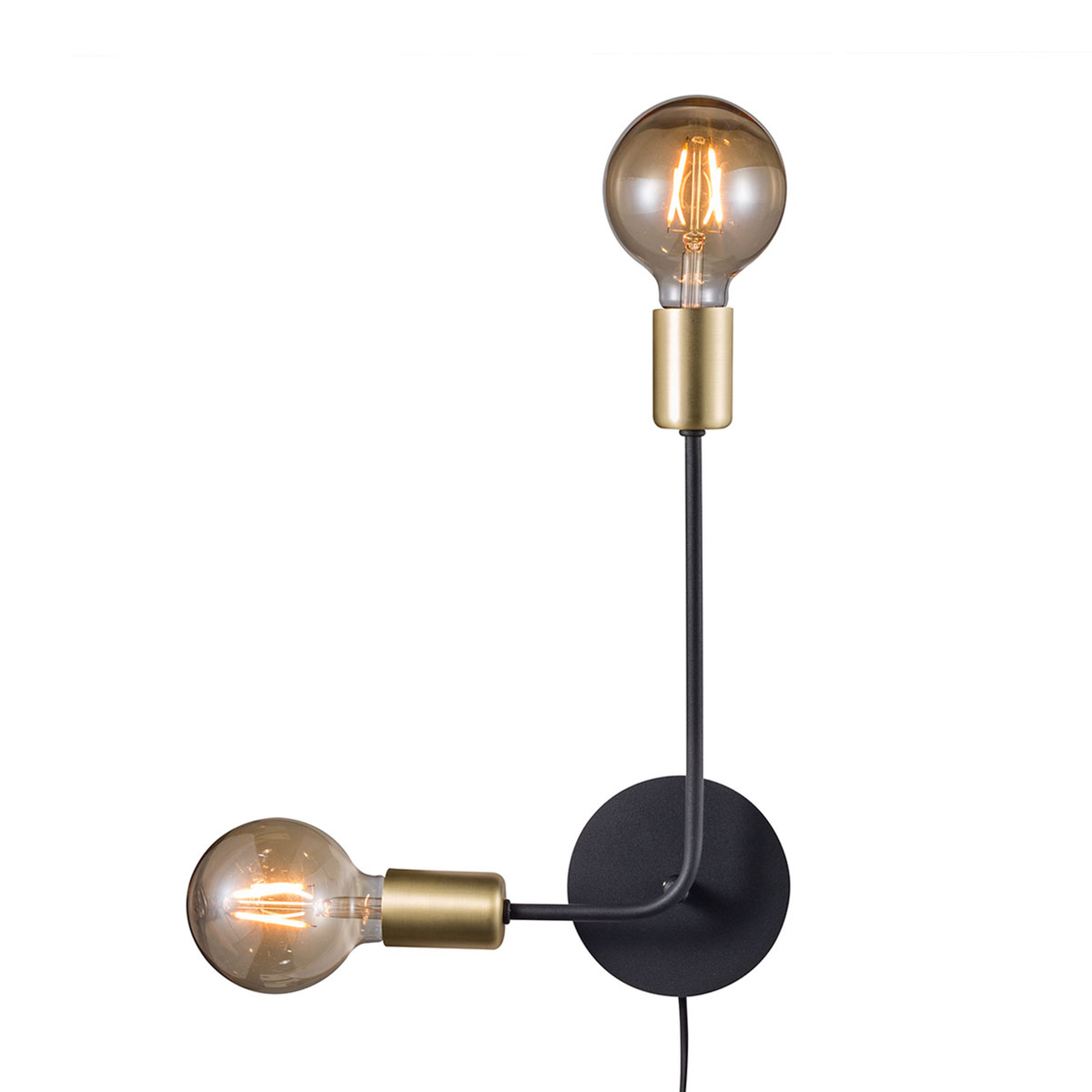 Nordlux Josefine wall light with cable and plug, for Living / Dining Room, metal, E27, 28 W, energy efficiency: A++, W: 31 cm, H: 44.5 cm