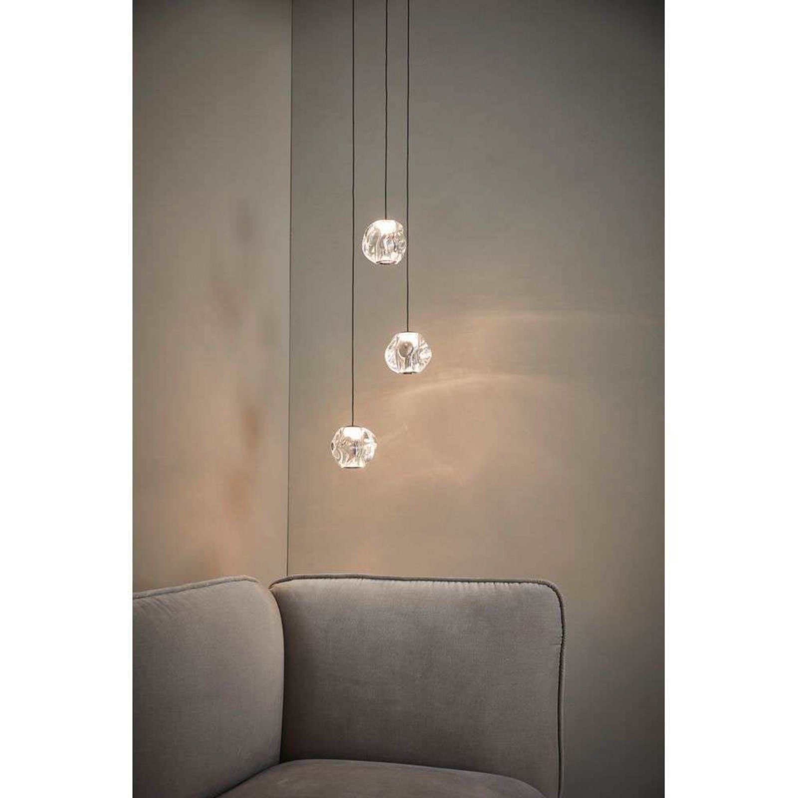 Ice Ball 3 Pendant Matt Black/Chrome - Loom Design