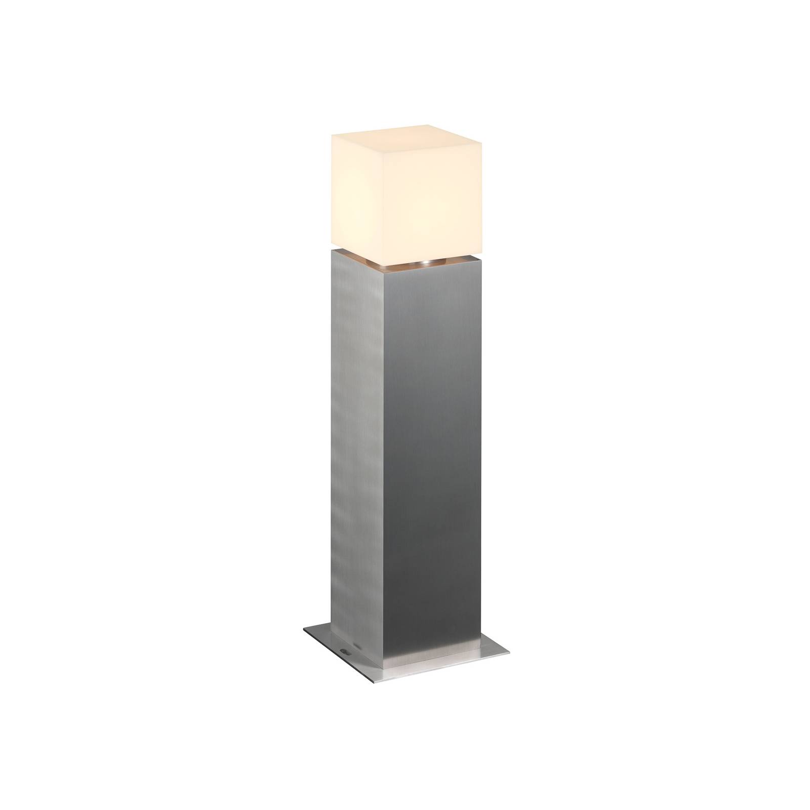 Sokkellamp SLV Square Pole, hoogte 60 cm, grijs, roestvrij staal - modern - alu / grijs / zink - buiten sokkel - buitenlamp