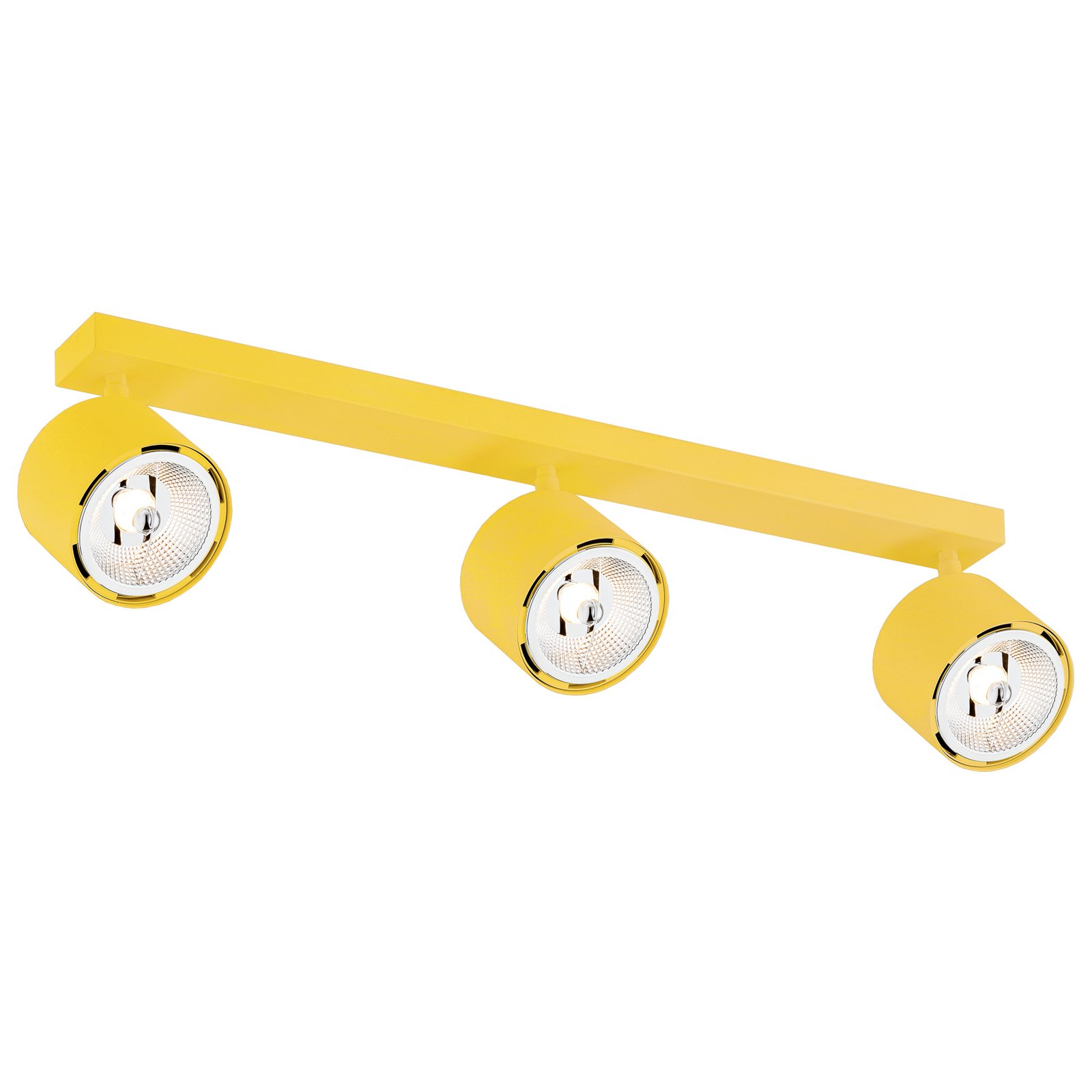 Projetor de teto Chloe ajustável com três luzes, amarelo