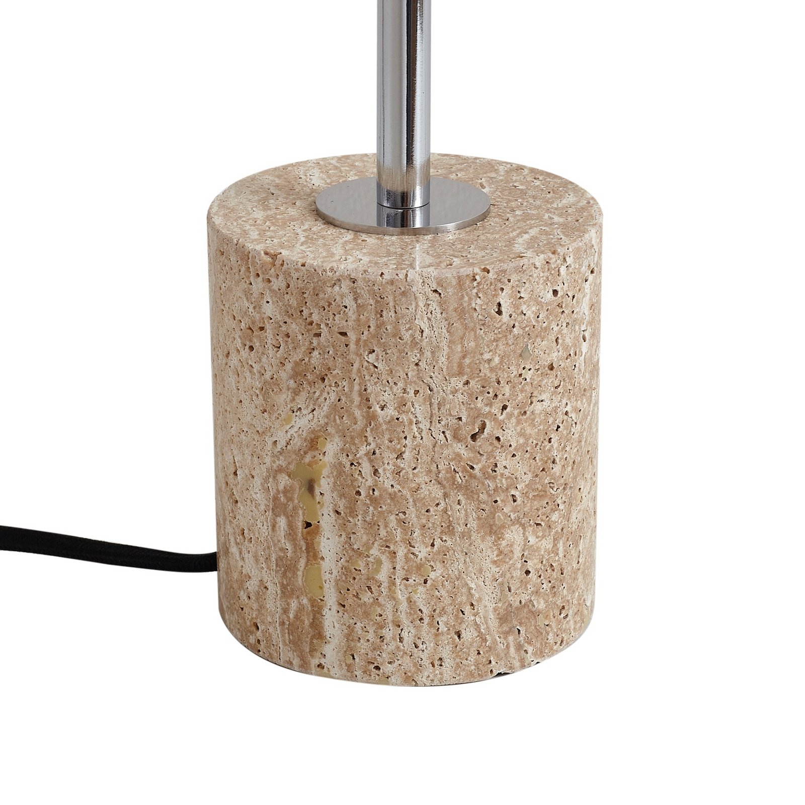 Lindby stalo lempa Branford, 46 cm, smėlio spalvos, metalas/travertinas