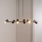 Hängelampe Lume schwarz/gold antik Länge 86 cm 6-flg. Metall