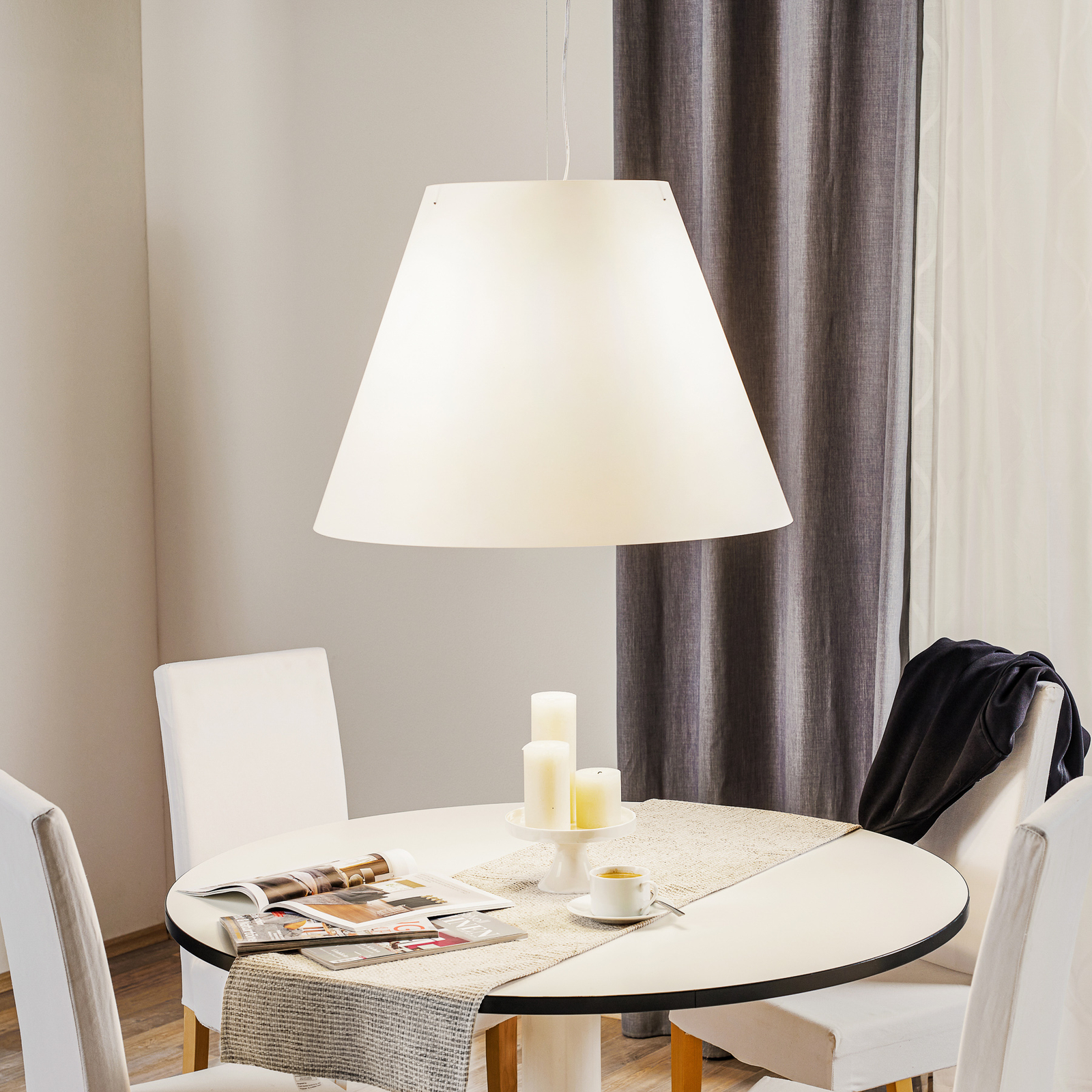 Luceplan Grande Costanza – závesná lampa, biela
