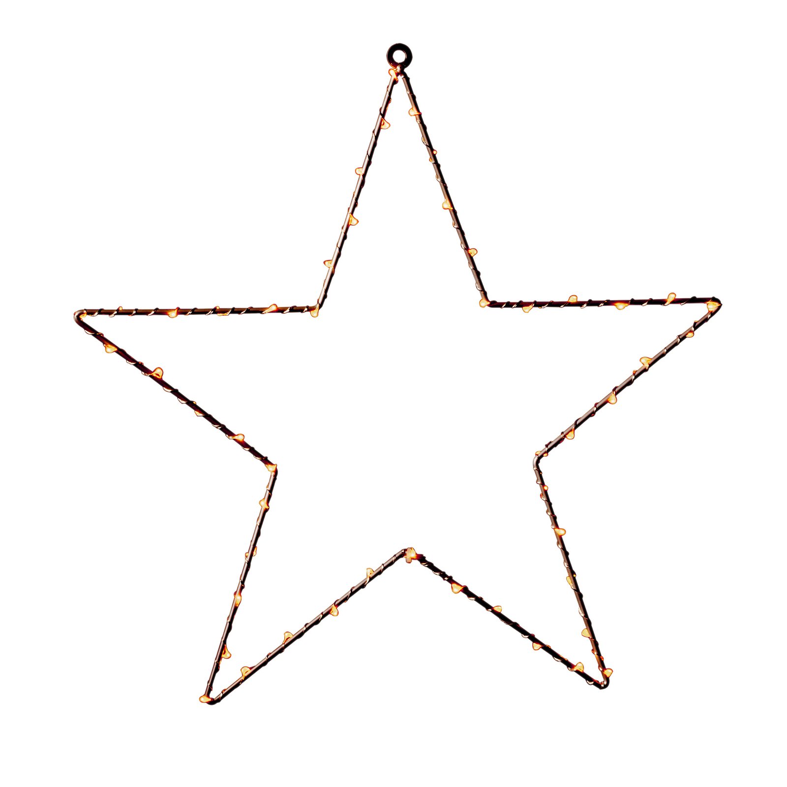 Estrella LED metálica con temporizador, cobre