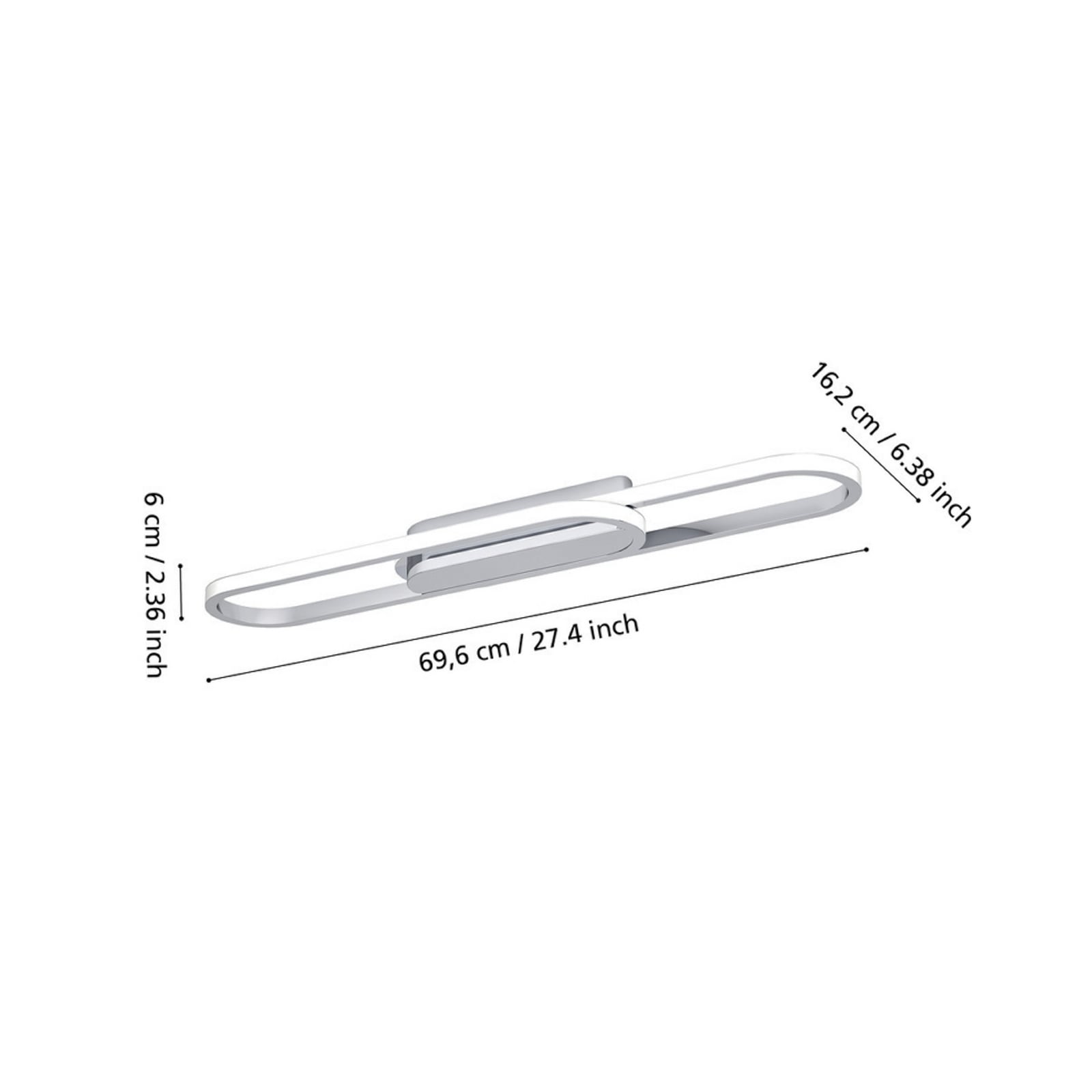 Candeeiro de teto LED EGLO CONIVARENA, cor cromada, comprimento 69 cm, CCT Candeeiro de teto LED EGLO CONIVARENA, cor cromada, comprimento 69 cm, CCT