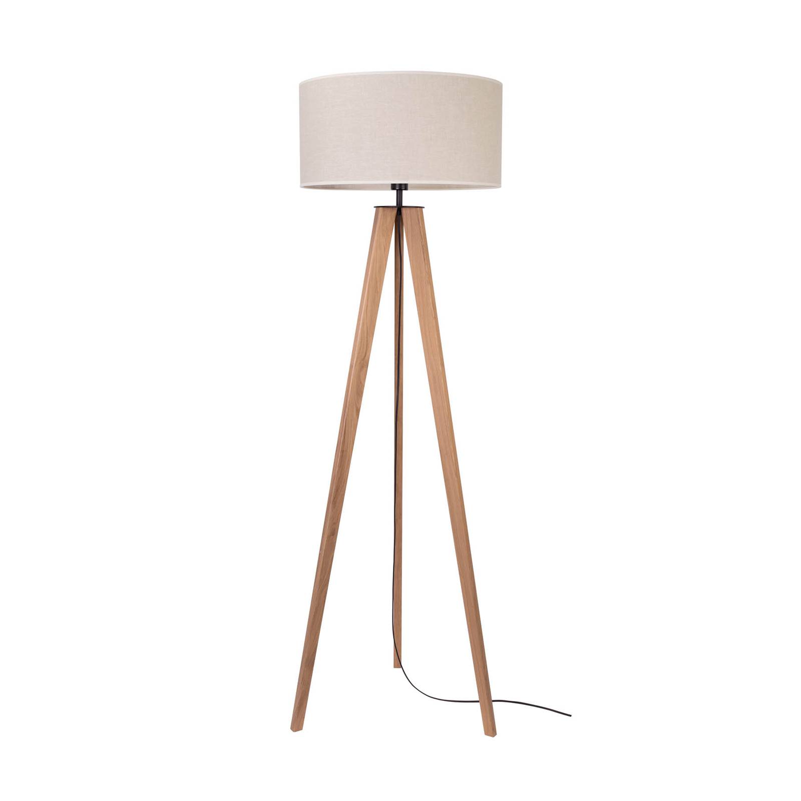 Lampadaire Maira trépied chêne huilé beige