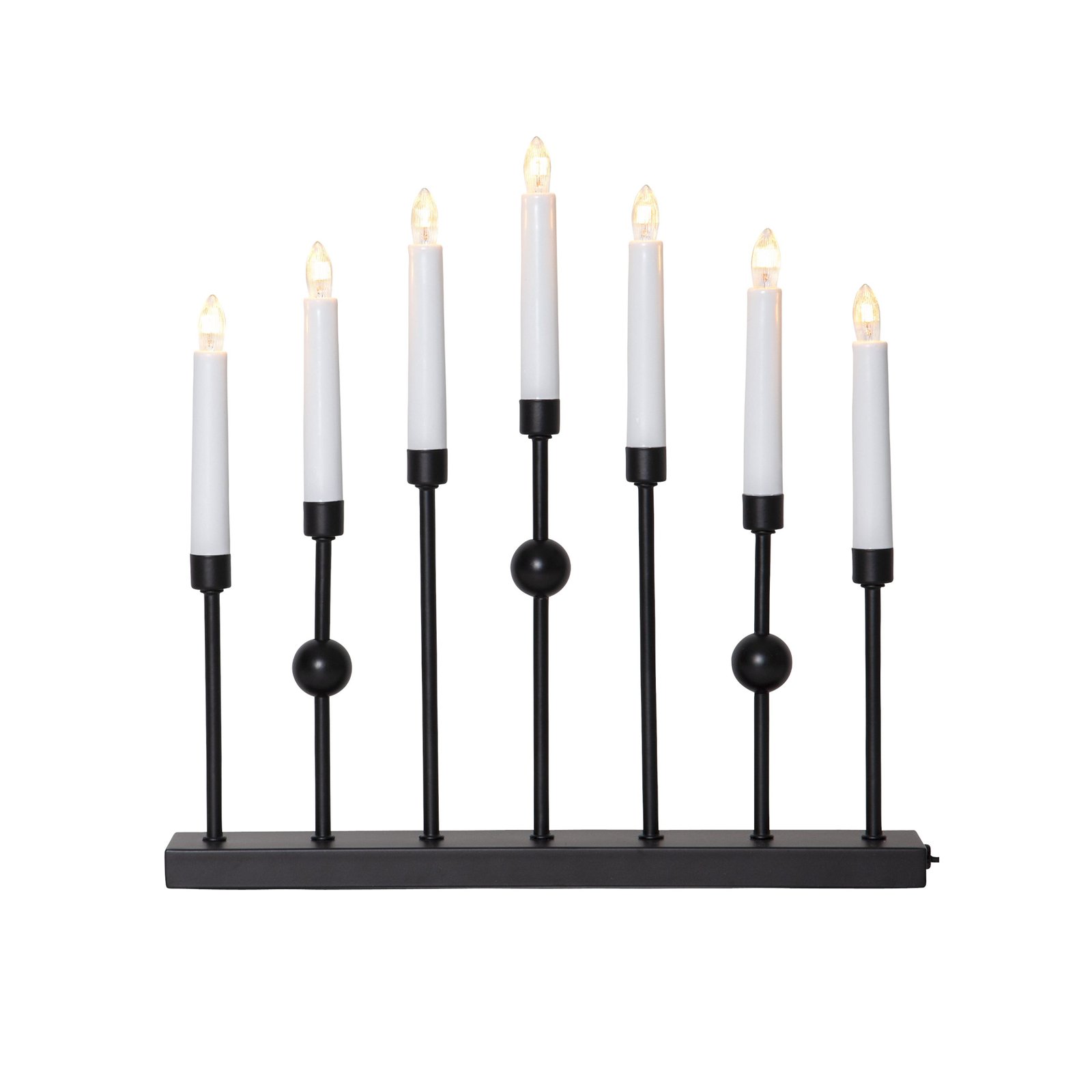 Candelabra Gustav, black metal height 37 cm 7-bulb