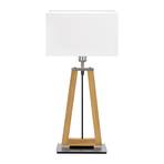 HerzBlut Bi Bob table lamp, oiled oak/white