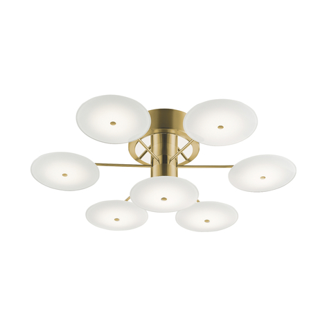 B+M LEUCHTEN Astra Deckenlampe, 7-flammig, messing
