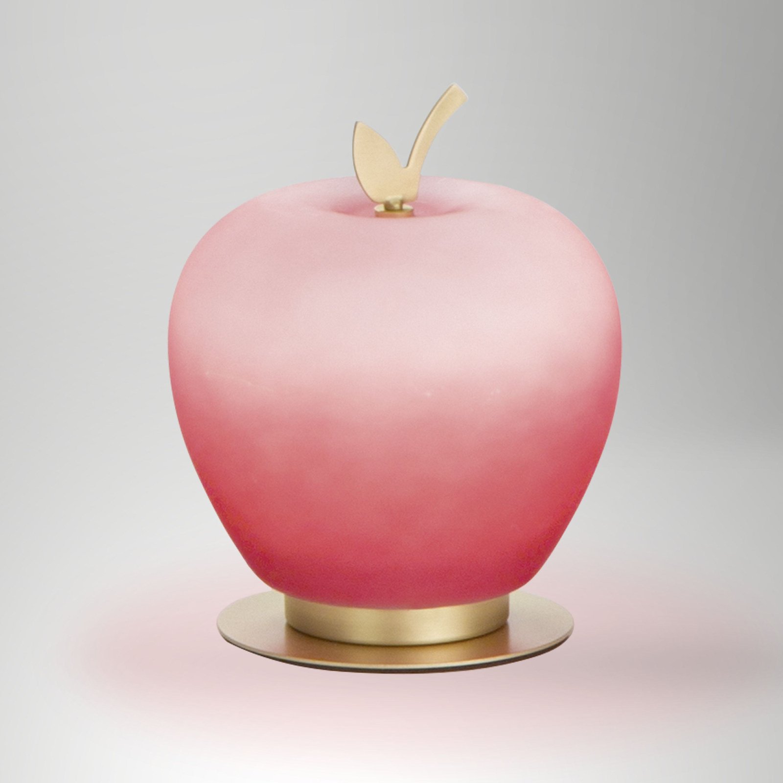 Wendy LED-bordlampe, rød/guld, æbleform, glas, dæmpbar
