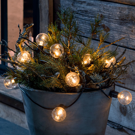 LED-ljusslinga glödtråds-look, bärnsten 10 lampor