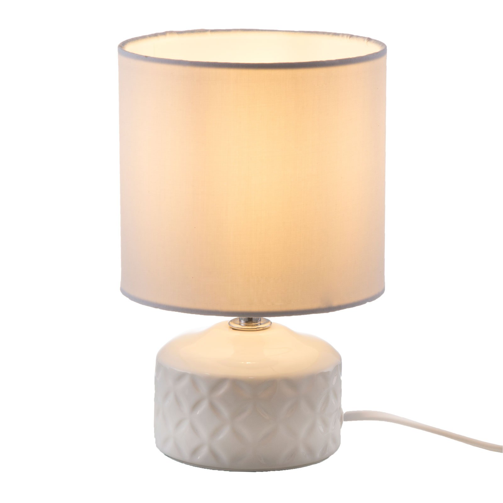 Jon table lamp with ceramic base, white